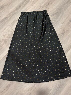 Black Skirt with Gold Dot Print